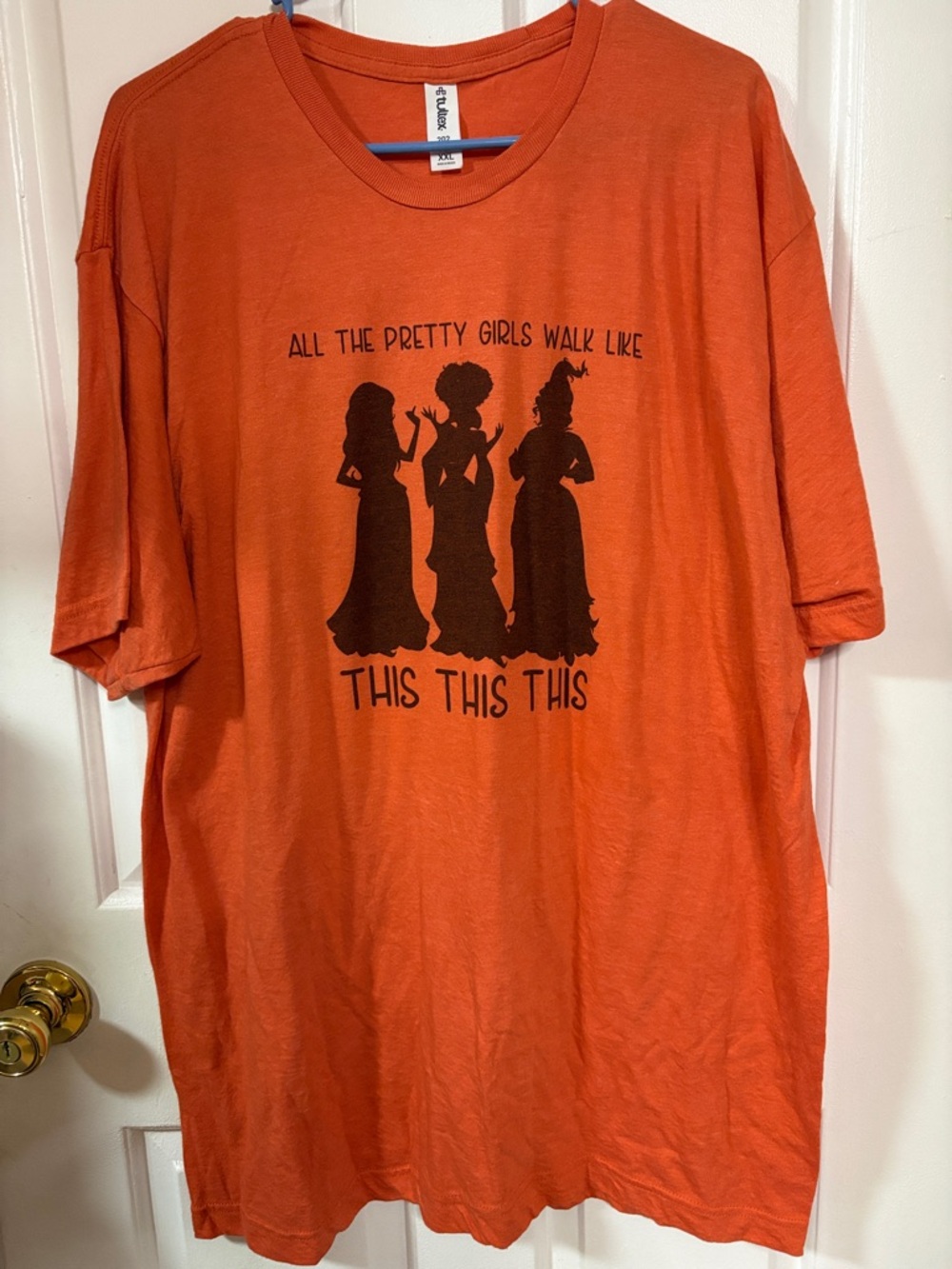 Tultex Orange Short Sleeve Tee with Black Graphic